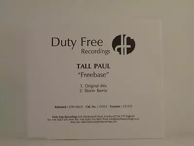 TALL PAUL FREEBASE (H1) 2 Track Promo CD Single White Sleeve DUTY FREE RECORDING • £5.32