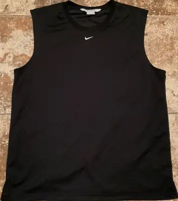 Vintage Nike Muscle Tee Center Small Swoosh Mesh ( Mens Large ) Black Preowned • $23.20