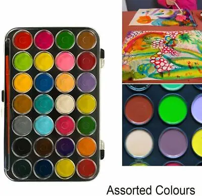 £2.99 • Buy 28 Piece Watercolour Paint Pallet Assorted Colours Art & Craft Gift Brush Colour