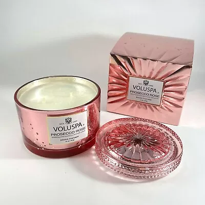 Voluspa Candle Prosecco Rose Candle With Pink Glass Lid 11 Oz • $21.95