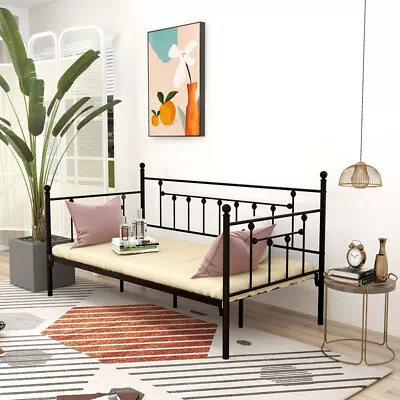 Versatile Guest Bed Frame Living Room Or Bedroom Sturdy Steel Slat Support Twin • $122.69