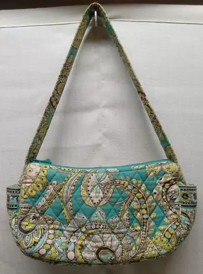 Vera Bradley Turquoise Peacock Crescent Zipper Purse • $11.88