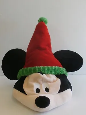 Disney Animated Santa Mickey Mouse Singing Christmas Plush Hat • $22.99