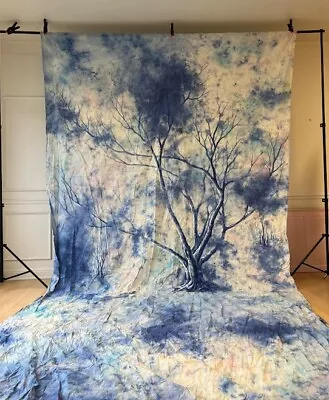 10'x20' Blue Scene With Trees Muslin Nature Scenic Hand-Painted Photography • $65