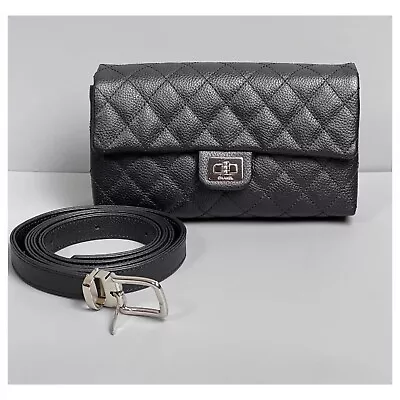 CHANEL  Waist Belt Bag Caviar Leather Mini 2.55 Reissue Classic Quilted • $1899
