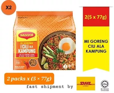 2 Packs X5's 78g -2 Minute Maggi Instant Noodles Chilli Ala Kampung Flavour- DHL • $96.49
