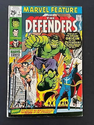 Marvel Feature #1 - 1st App & Origin Of The Defenders (Marvel 1971) VF- • $185.31