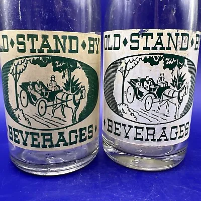 2 Old Stand By Acl Soda Bottles Bay City Michigan 1948 1957 Horse Buggy 7oz • $19.75