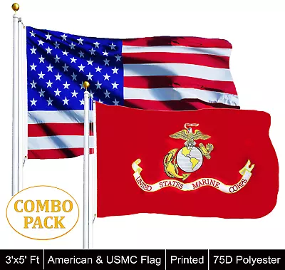 2 Flags United States Marine Corps Flag 3 X 5 American Usa Officially Licensed  • $15.88