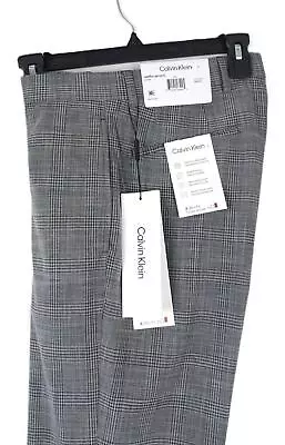 Calvin Klein Men's Slim-Fit Stretch Dress Pants Grey Plaid 42x30 NWT • $44.95