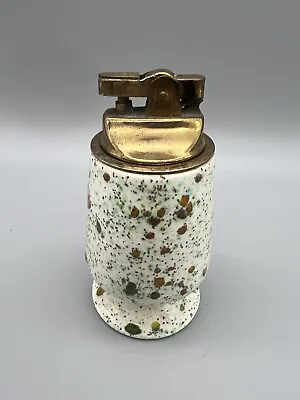 Vintage Speckled Ceramic Round Tabletop Lighter • $24.99