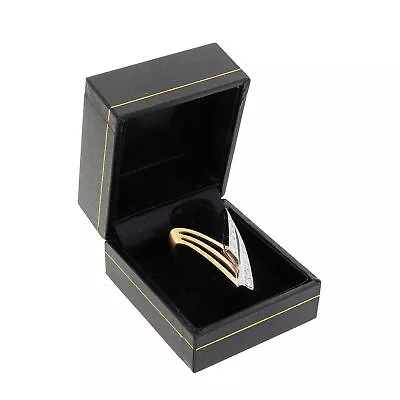 $895 • Buy Vtg 14k Yellow Gold Diamond V Or Zig Zag Ring SZ 7.25+ 8.55Gr Estate Jewelry