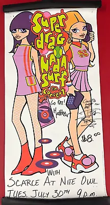 VTG 1996 Super Drag & Nada Surf Concert Promo Poster 15x30 At Nite Owl SIGNED! • $75