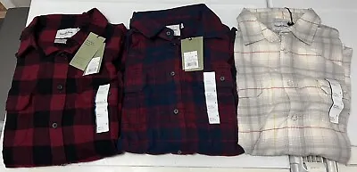 Lot X 3 Goodfellow & Co Men's Midweight Flannel Long Sleeve Button-Down Shirts L • $44.95