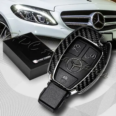 For Mercedes-Benz C180/200/250/300 Real Carbon Fiber Remote Key Shell Cover Case • $39.99