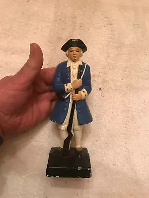 Vintage Cast Iron Revolutionary Soldier 7.5  Heavy Book End Door Stop Colonial  • $24.99