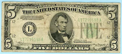 Series 1934 Five Dollars ( $5 ) Federal Reserve Note • $9.99