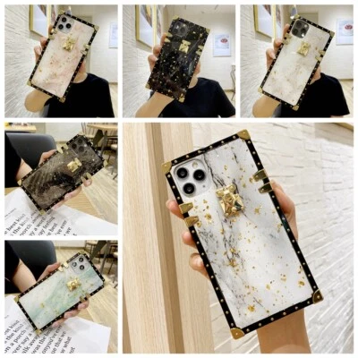 $14.71 • Buy For IPhone 13 12 11 Pro XS Max XR 7 8 Epoxy Marble Pattern Square TPU Case Cover