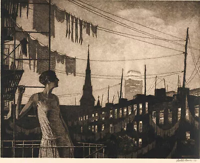 Martin Lewis - Glow Of The City New York (1929) Signed - 17 X22  Fine Art Print • $79.99