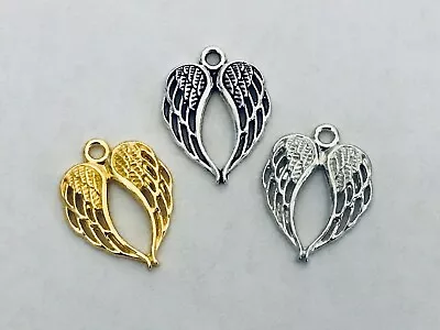 Angel Fairy Wings Open Filigree Silver Tone Antique Silver Gold Tibetan Alloy • £3.65