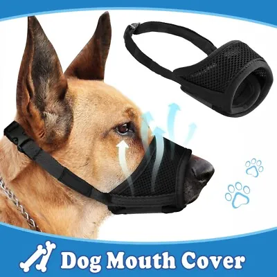 Dog Muzzle Dog Muzzles Breathable Mesh And Durable Nylon Dog Muzzl S-XL • £2.99