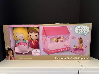 Brand New Whimsy & Wonder Playhouse Tent With 2 Puppets Pink Ages 3+ • $29.99