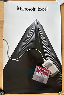 C. 1984 Trade Show Poster LAUNCH MICROSOFT EXCEL FOR MACINTOSH • $95