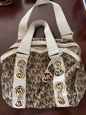 Michael Kors MK Signature Fabric / Leather Hand Bag / Stained • $19