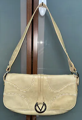 Valentino By Mario Valentino Vintage Tan Leather Satchel Shoulder Hand Bag Purse • $112.50