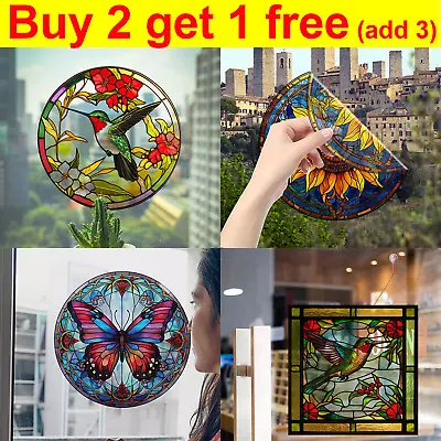 Retro Butterfly Bird Electrostatic Glass Stickers Window Wall Decals Removable • £2.39