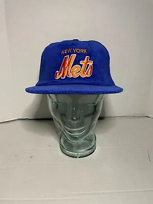 New York Met's Corduroy Hat Snapback New Mets Blue Cap Vintage Style Baseball • $44.99