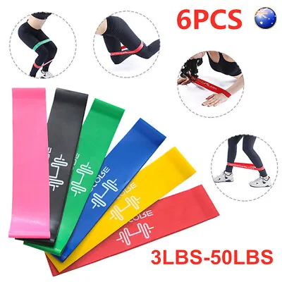 6pcs Resistance Loop Bands Exercise Training Crossfit Strength Fitness Mini Band • $8.99