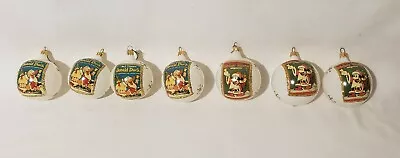 Lot Of 7 Set Vintage Disney MICKEY MOUSE MAGAZINE Glass Ball Ornament Christmas • $29.04