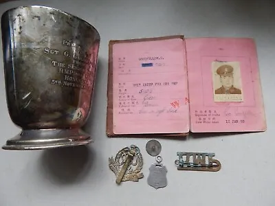 Obsolete Royal Military Police Items Service Book Badges Hong Kong Goodfellow CA • £145