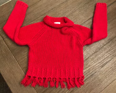 My Twinn Doll Clothes  Child Size Red Sweater Fringe Sz Small • $25