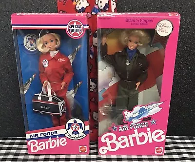 Barbie Dolls Lot Of 2 Air Force Barbies Nrfb 1990 & 1993 Editions! • $99.95