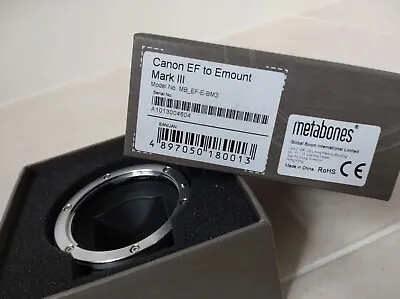 Metabones Professional Adapter Ring (Canon EF-Sony E Mount Mark Iii) MINT Con • £60