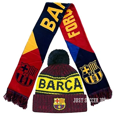 Fc Barcelona Scarf Beanie Hat Soccer Authentic Official New Season 2021 Set 1 • $29.99