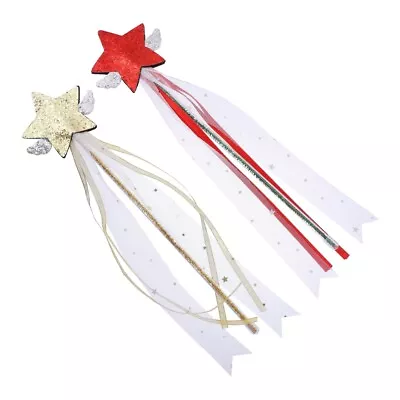  2 Pcs Fairy Wand Plastic Child Toys For Little Girls Princess Kids Wands • £7.45