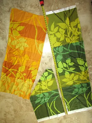 MARIMEKKO Finland MADISON W Leaf Sateen Cotton Fabric Remnant 59 X17  & 46 X19  • $19.99