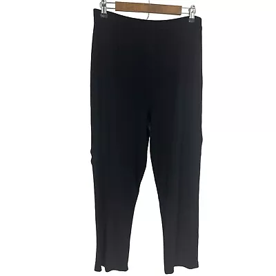 Exclusively Misook Pants Women Black Pull On Acrylic Pull On Knit Size L • $44.99