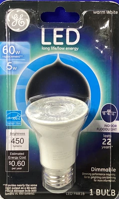 $11.50 • Buy GE Warm White Indoor Dimmable LED Floodlight, Medium Base, PAR16, 60W/5W