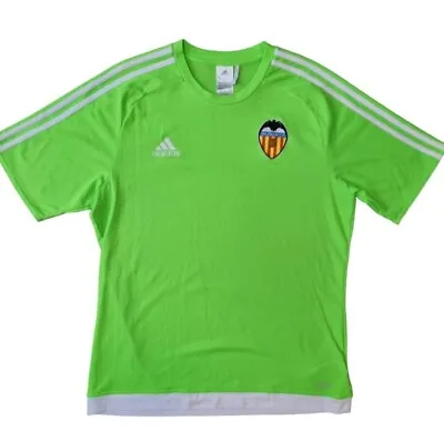 Adidas Valencia CF Fluorescent Green (training?) 2014 Shirt L Vintage VTG Retro • £18.99