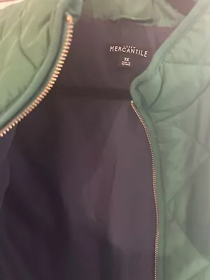 J. Crew Mercantile Jacket Women 3XL Quilted Puffer Vest Green Full Zip • $12