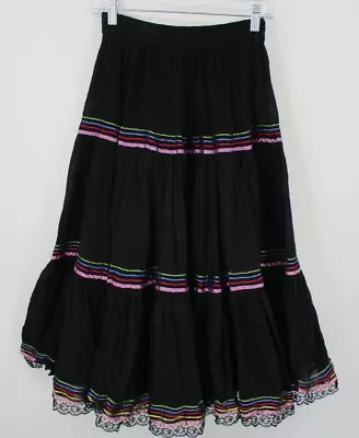 Anna Konya Vintage Skirt Womens One Size Broomstick Pull On Mexican A Line Lace • $87.99