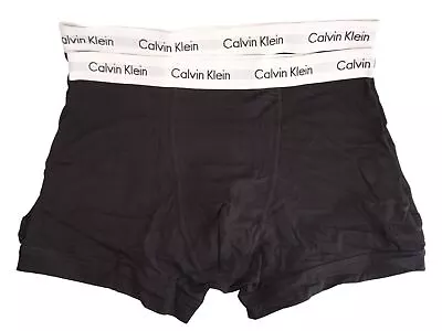 CALVIN KLEIN Black Cotton Stretch Classic Fit 2-Pack Boxer Briefs XL RRP40 NEW • £28