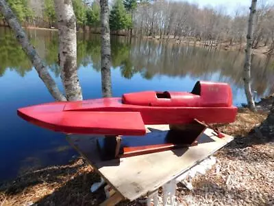 VINTAGE R/C SPEED BOAT 1940's 29  WOOD RADIO CONTROL WOODEN MODEL • $145