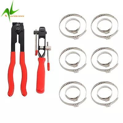 NEW 2PC CV Joint Clamp Banding Tool Ear Type Boot Clamp Pliers & 6 Set Of Clamps • $28.85