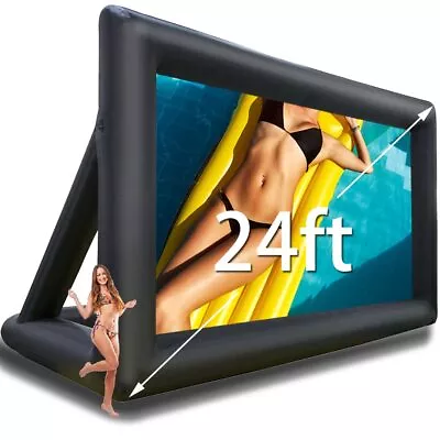 24Ft NO Blower Inflatable Movie Screen Stand Rear Projection Movie Screen Use In • $220.99