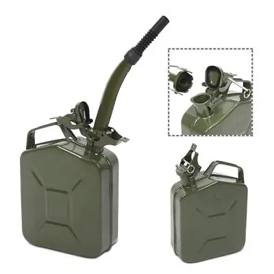 Practical 5L 0.6mm  Can Gasoline Jerry Can Steel Tank Emergency Backup Green • $21.79